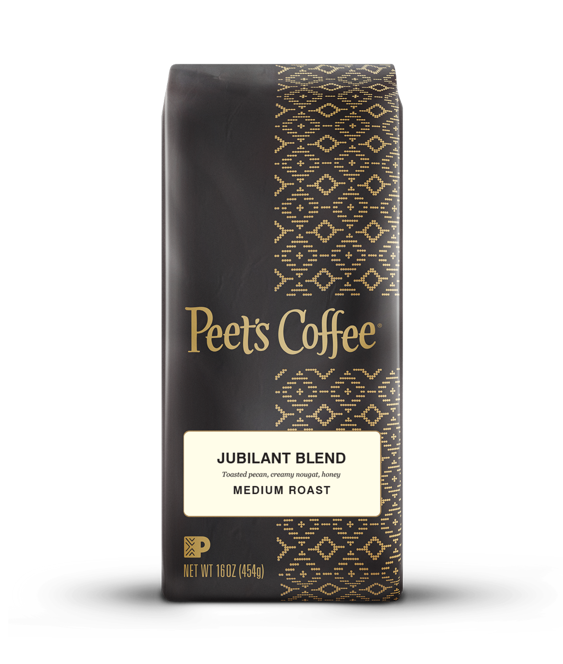 Updated Jubilant Blend coffee beans in brown bag from Peet's Coffee
